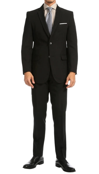 Mens Black Regular Fit 2pc Suit