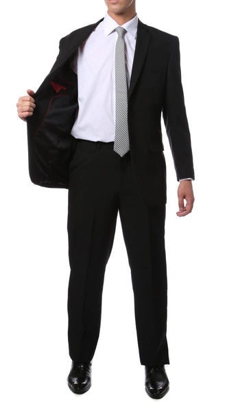 Mens Black Regular Fit 2pc Suit